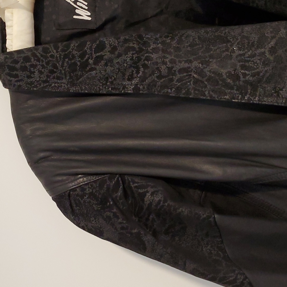 Winlit Black leather dolman batwing sleeve jacket moto Large - Picture 2 of 10